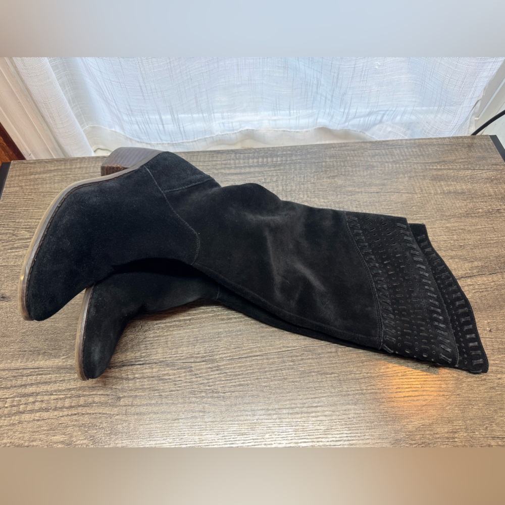 Lucky Brand Black Suede Women's Boots - Picture 3 of 5